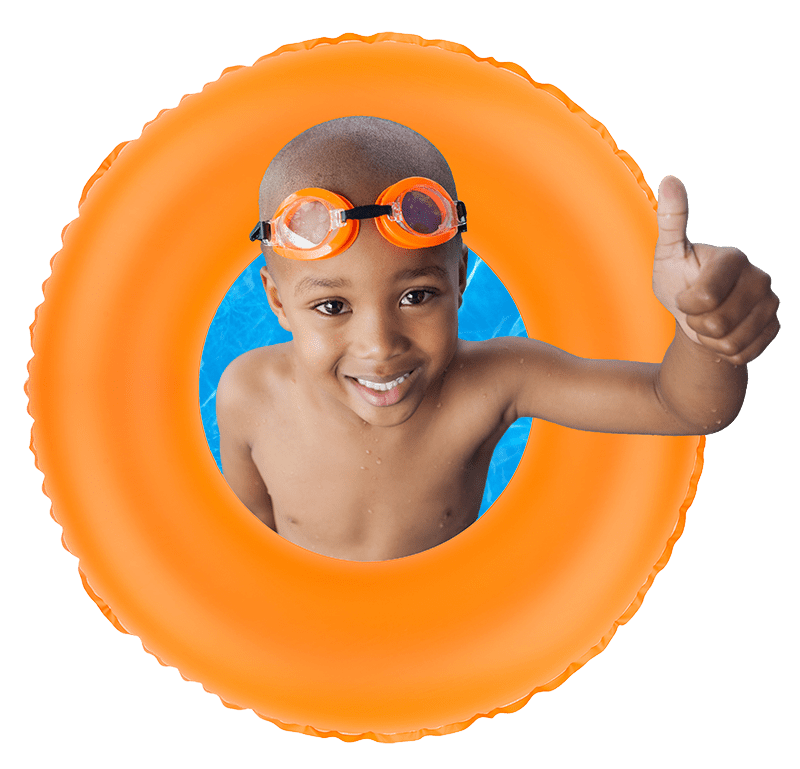 Parrots-Landing-Swimming-Pools-little-boy-with-orange-goggles-and-float